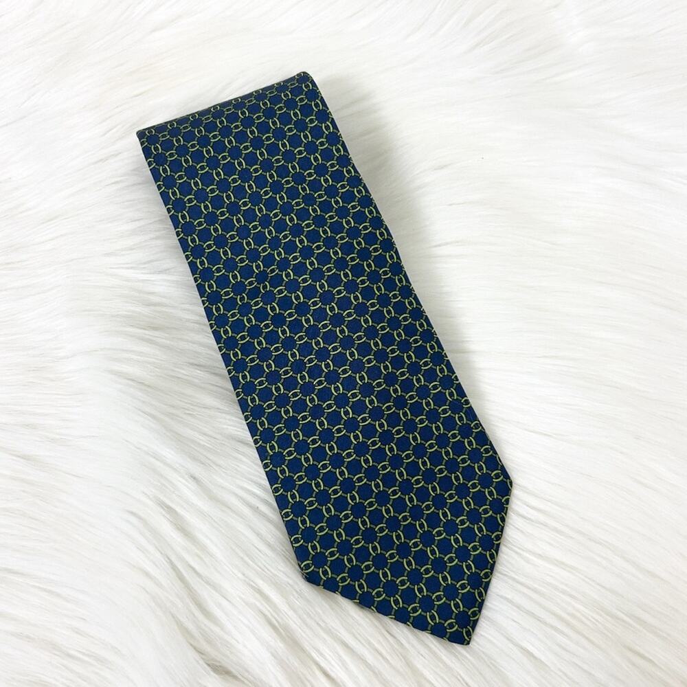Brooks Brothers Men’s Blue Green Patterned Silk Tie